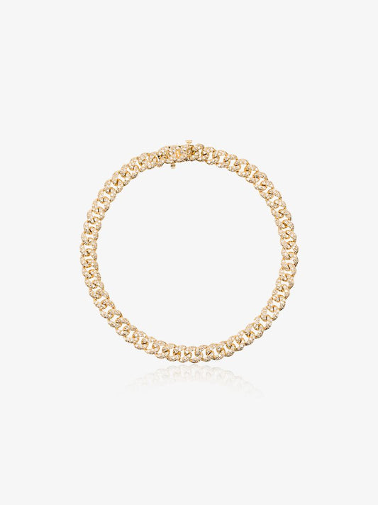 18k Yellow Gold Pavé Link Diamond Bracelet