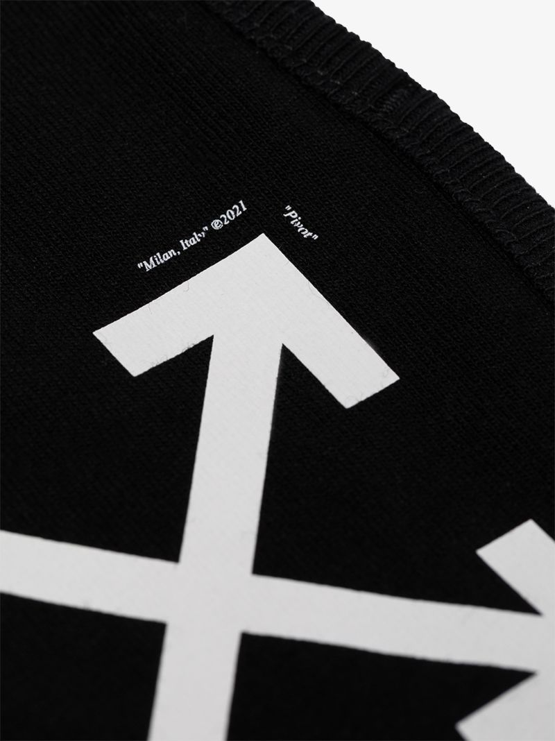 Black Iconic Arrows Print Cotton Face Mask