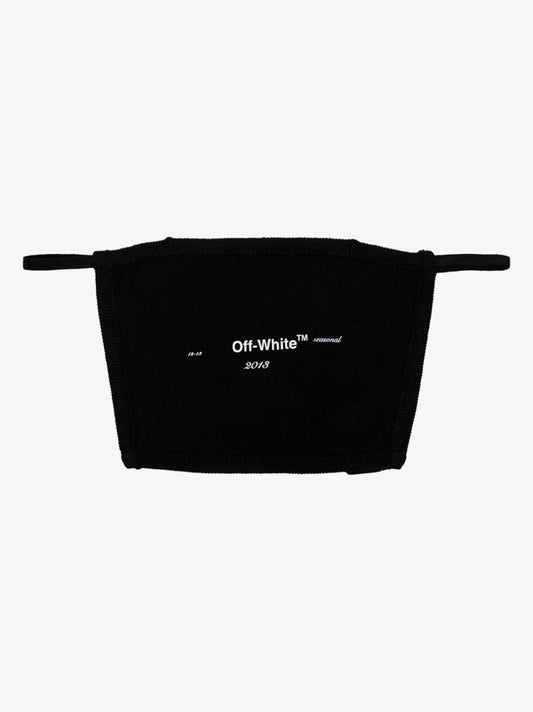 Black Logo Print Cotton Face Mask