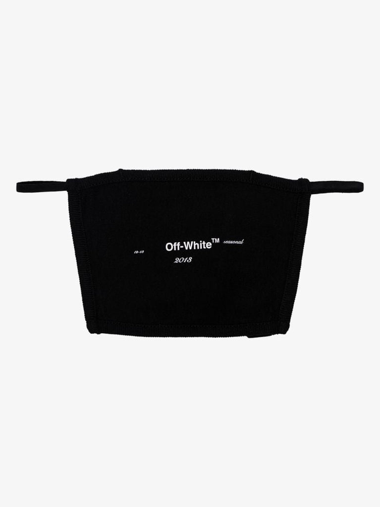 Black Logo Print Cotton Face Mask
