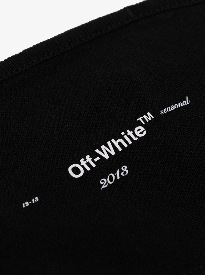 Black Logo Print Cotton Face Mask
