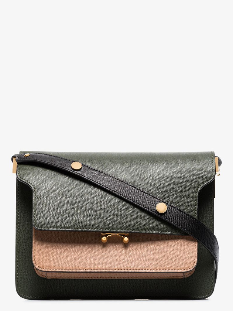 Green Trunk Leather Shoulder Bag