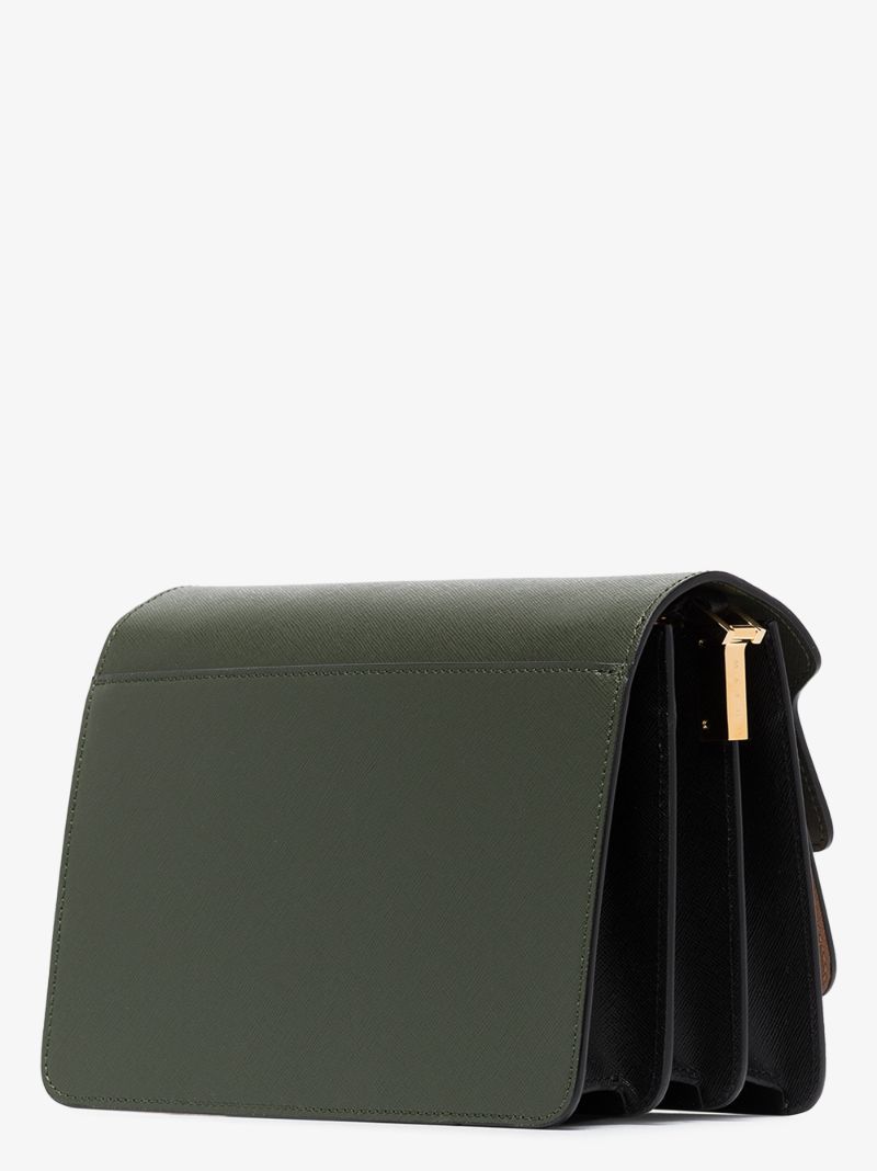 Green Trunk Leather Shoulder Bag