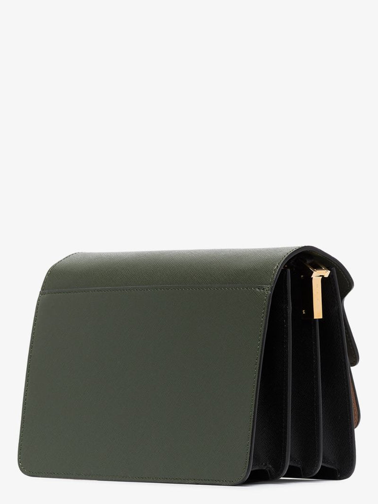 Green Trunk Leather Shoulder Bag