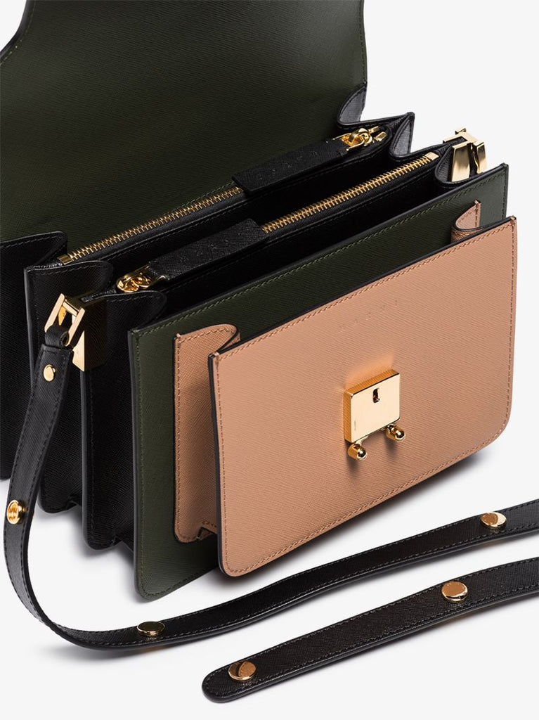 Green Trunk Leather Shoulder Bag