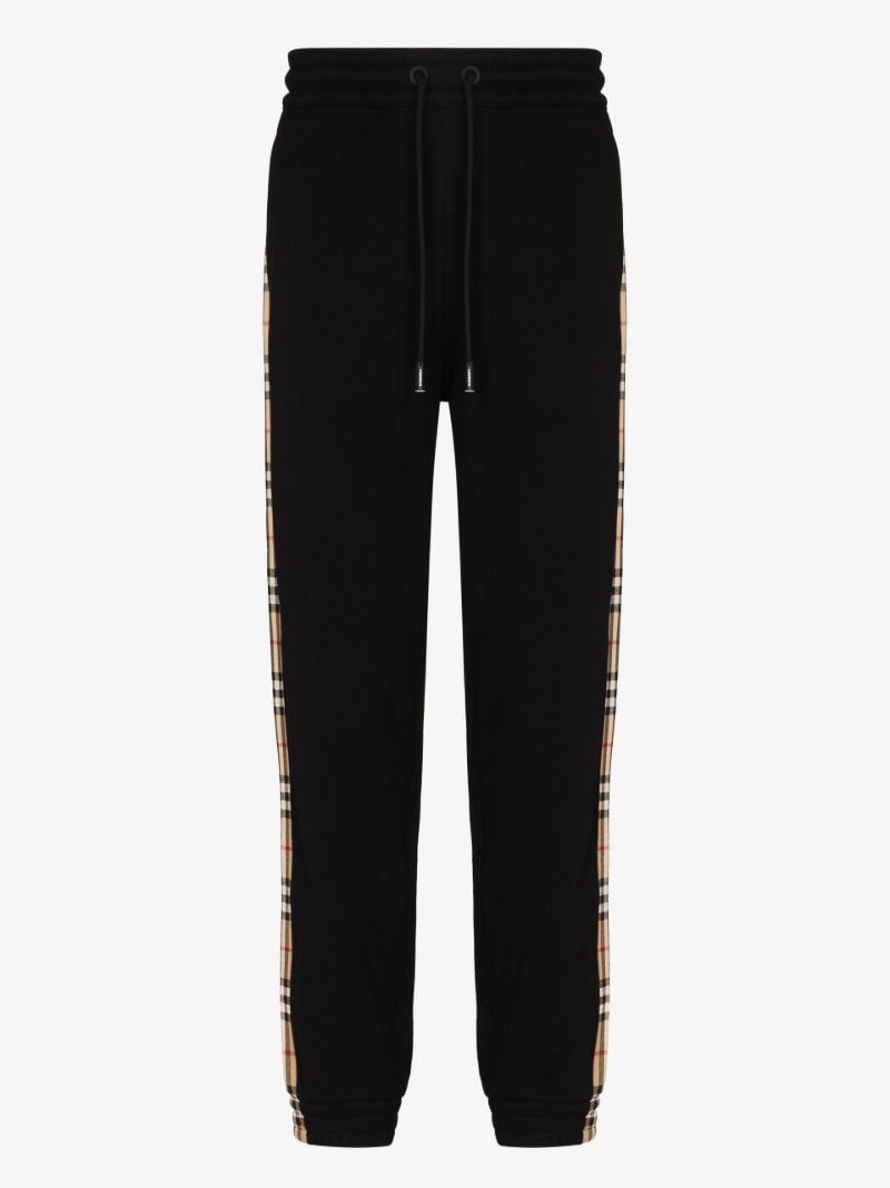 Black Vintage Check Stripe Track Pants