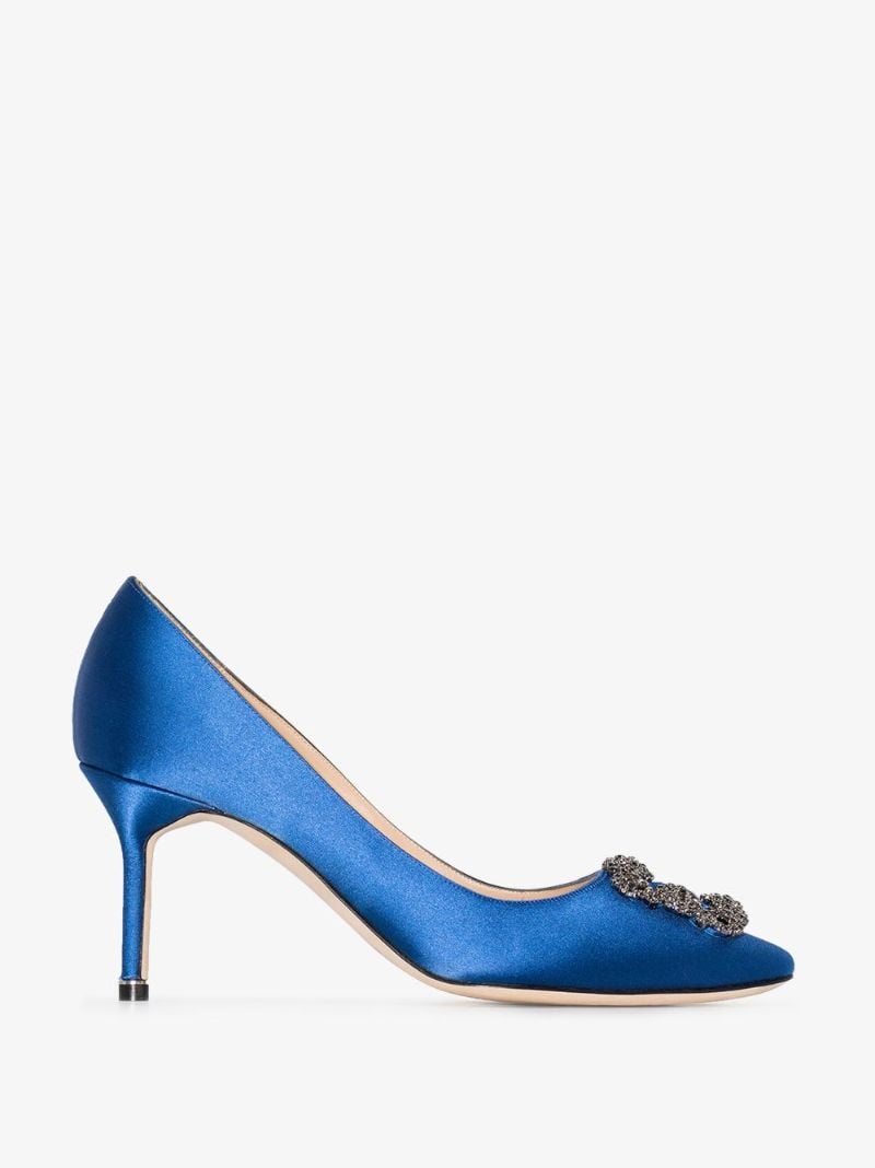 Blue Hangisi 70 Satin Pumps