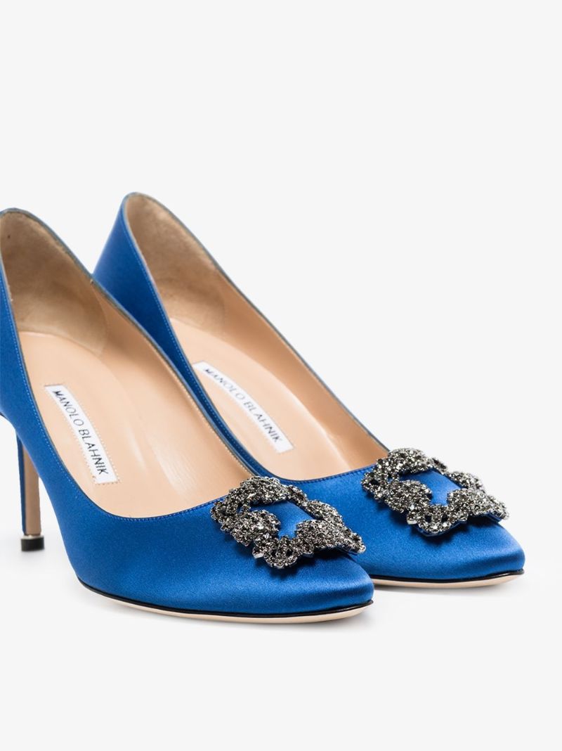 Blue Hangisi 70 Satin Pumps