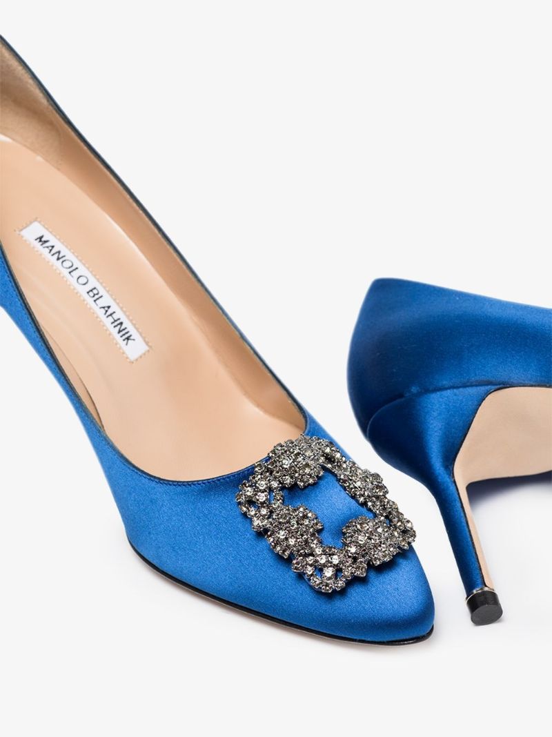 Blue Hangisi 70 Satin Pumps