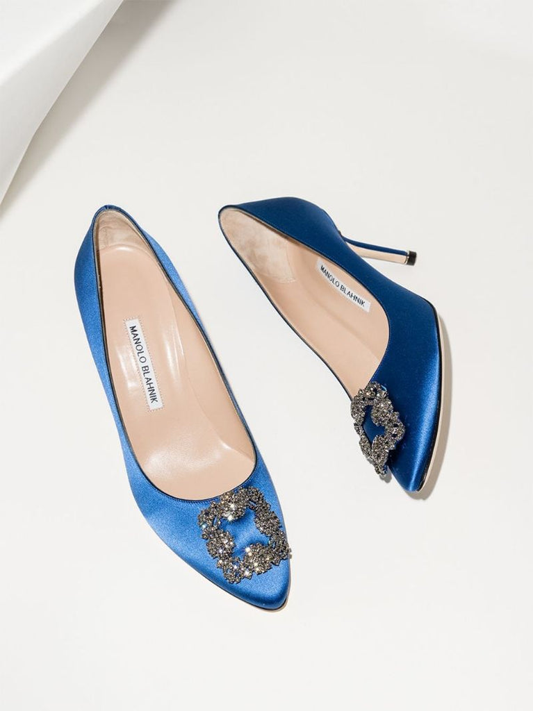 Blue Hangisi 70 Satin Pumps