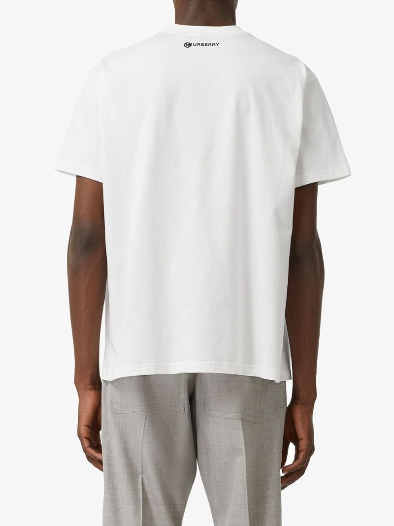 White Globe Star Print T-shirt