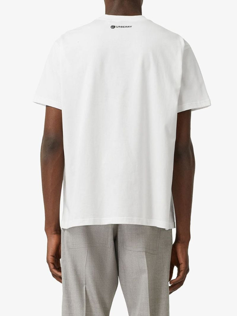 White Globe Star Print T-shirt