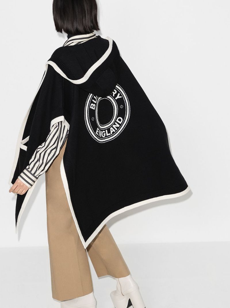 Carla Logo Knit Hooded Cape