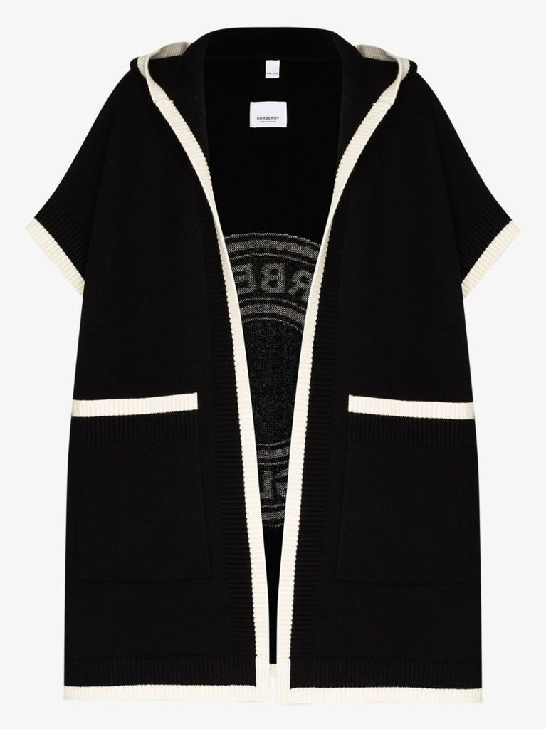 Carla Logo Knit Hooded Cape