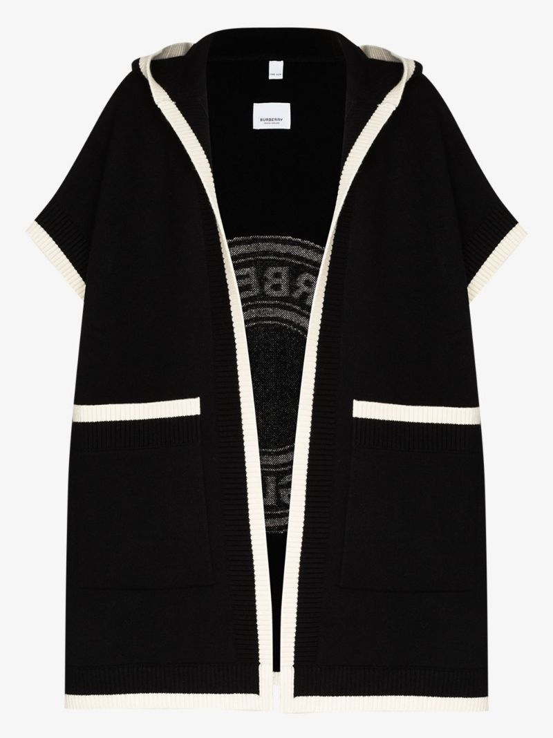 Carla Logo Knit Hooded Cape