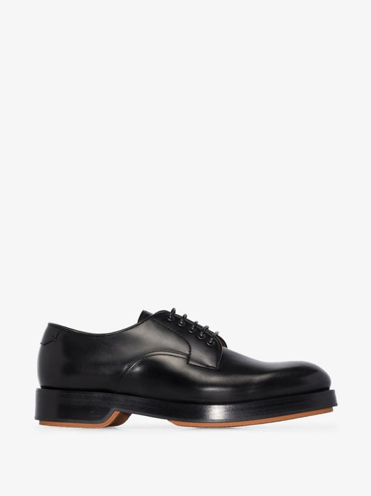 Black Leather Derby Shoes