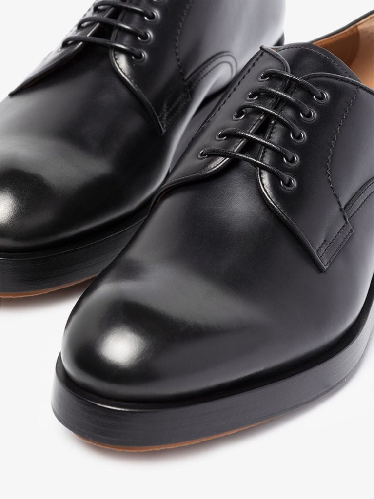 Black Leather Derby Shoes