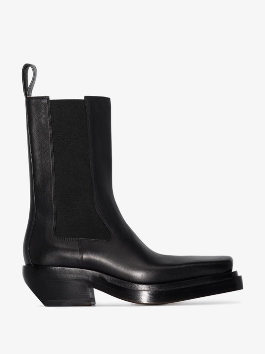 Black Lean Leather Boots