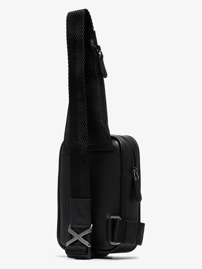 Black Cross Body Woven Leather Bag