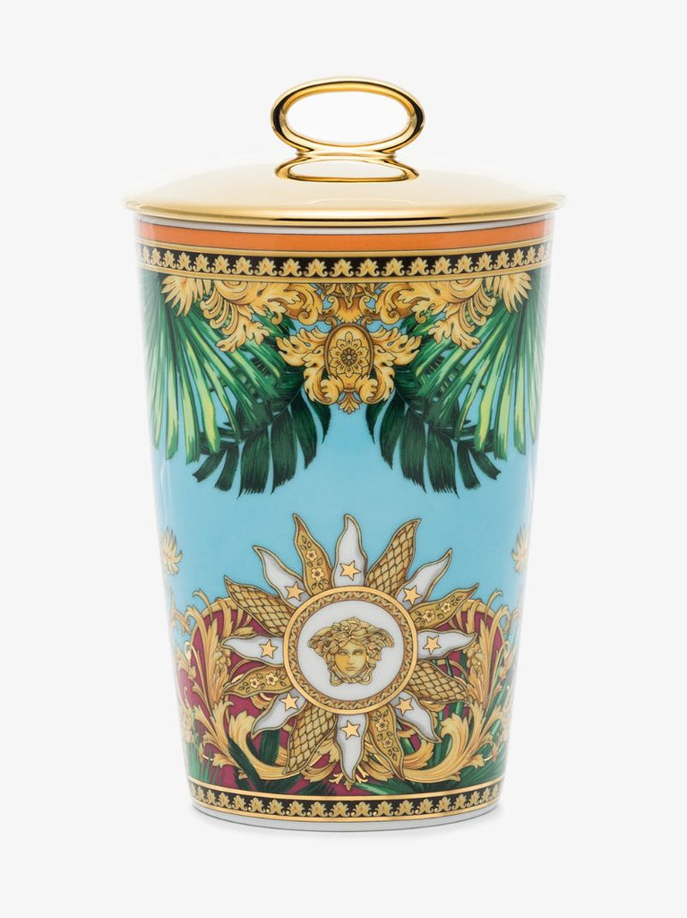 Blue Jungle Print Candle