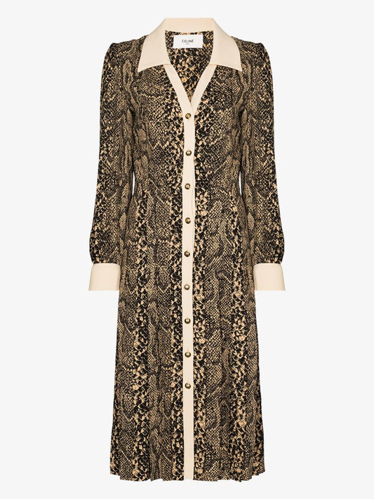 Snakeskin Print Shirt Dress