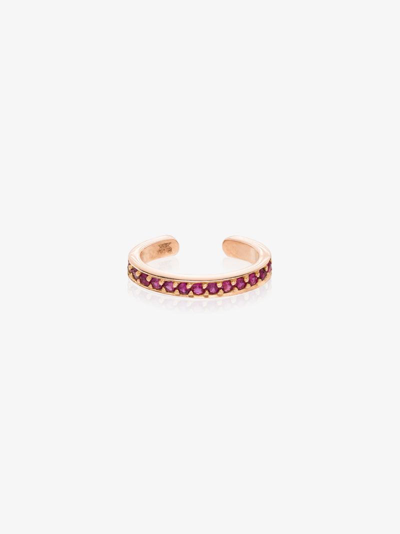 18k Rose Gold Ruby Ear Cuff