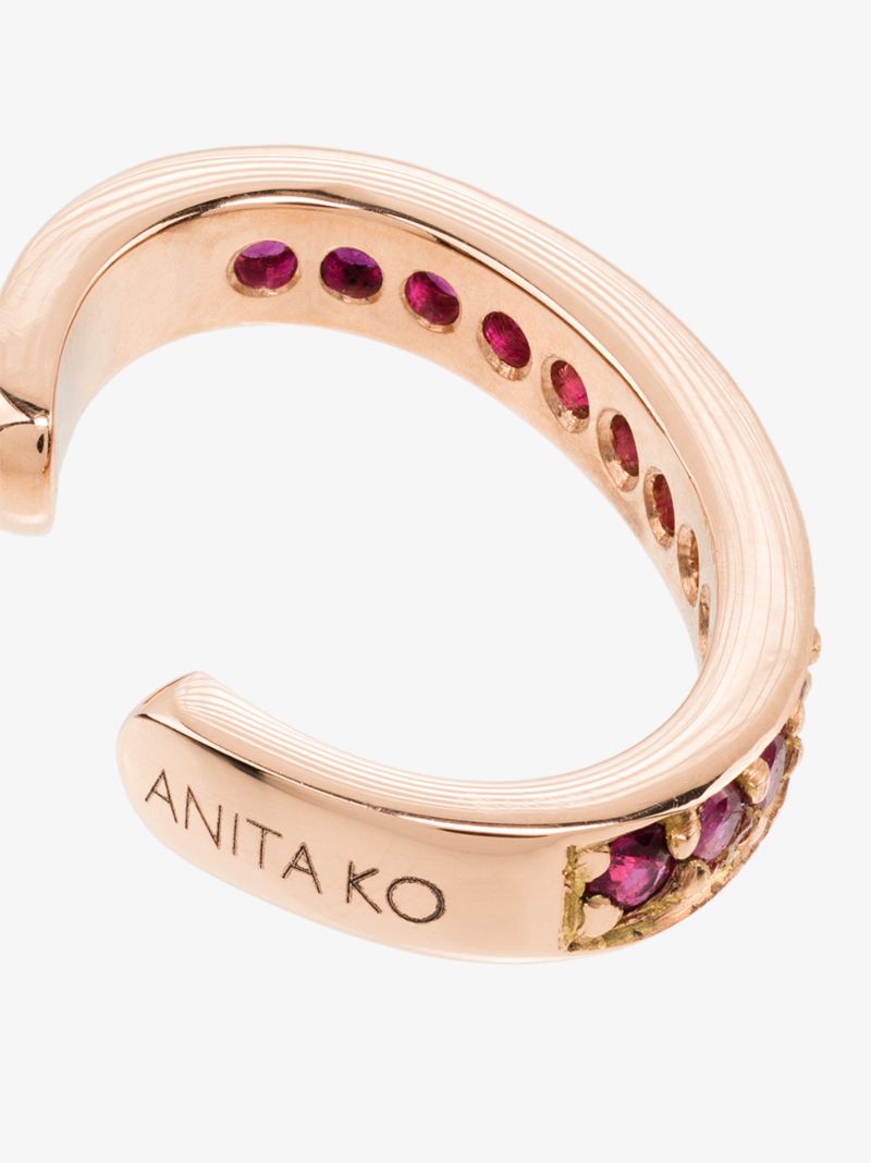 18k Rose Gold Ruby Ear Cuff