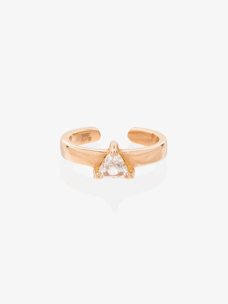 18k Rose Gold Trillion Diamond Ear Cuff