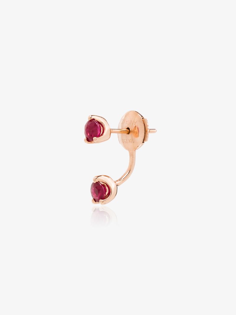 18k Rose Gold Orbit Ruby Earring