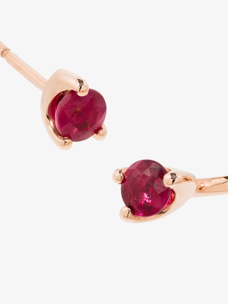 18k Rose Gold Orbit Ruby Earring