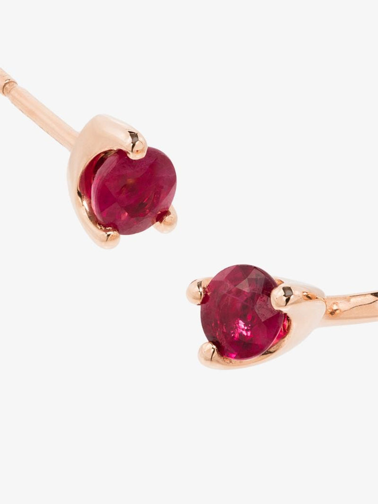 18k Rose Gold Orbit Ruby Earring