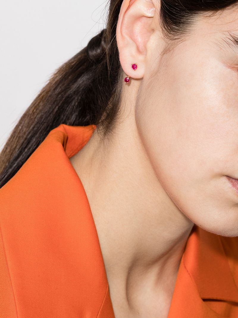18k Rose Gold Orbit Ruby Earring