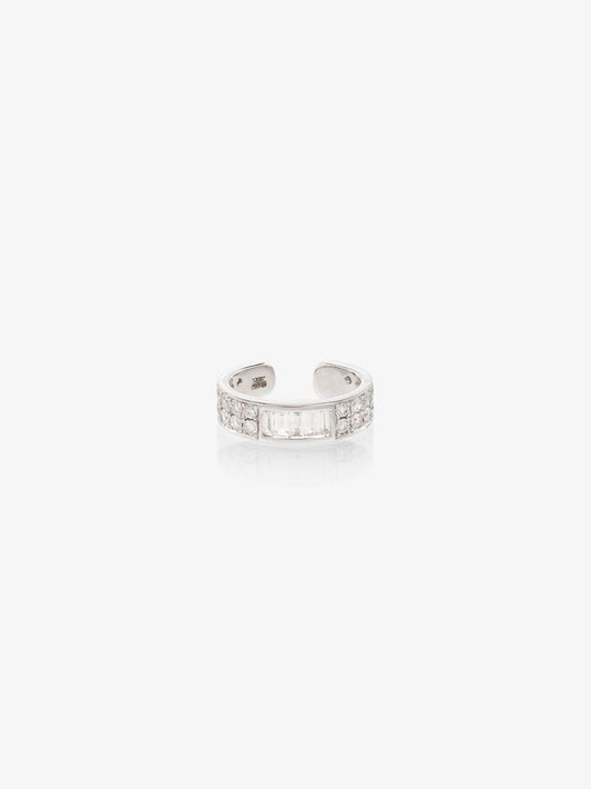18k White Gold Baguette Diamond Ear Cuff