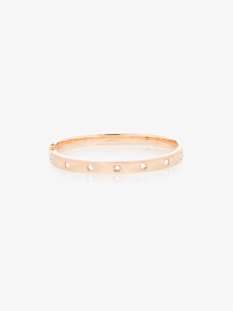 18k Rose Gold Oval Diamond Bracelet