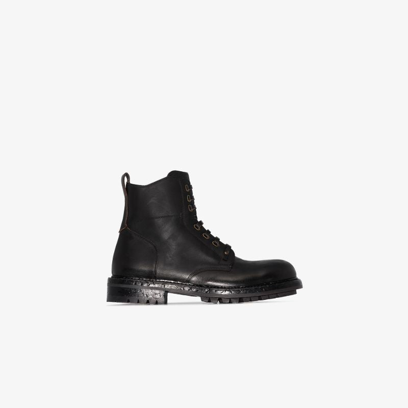 Black Hobnail Leather Ankle Boots