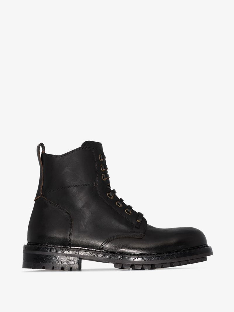 Black Hobnail Leather Ankle Boots