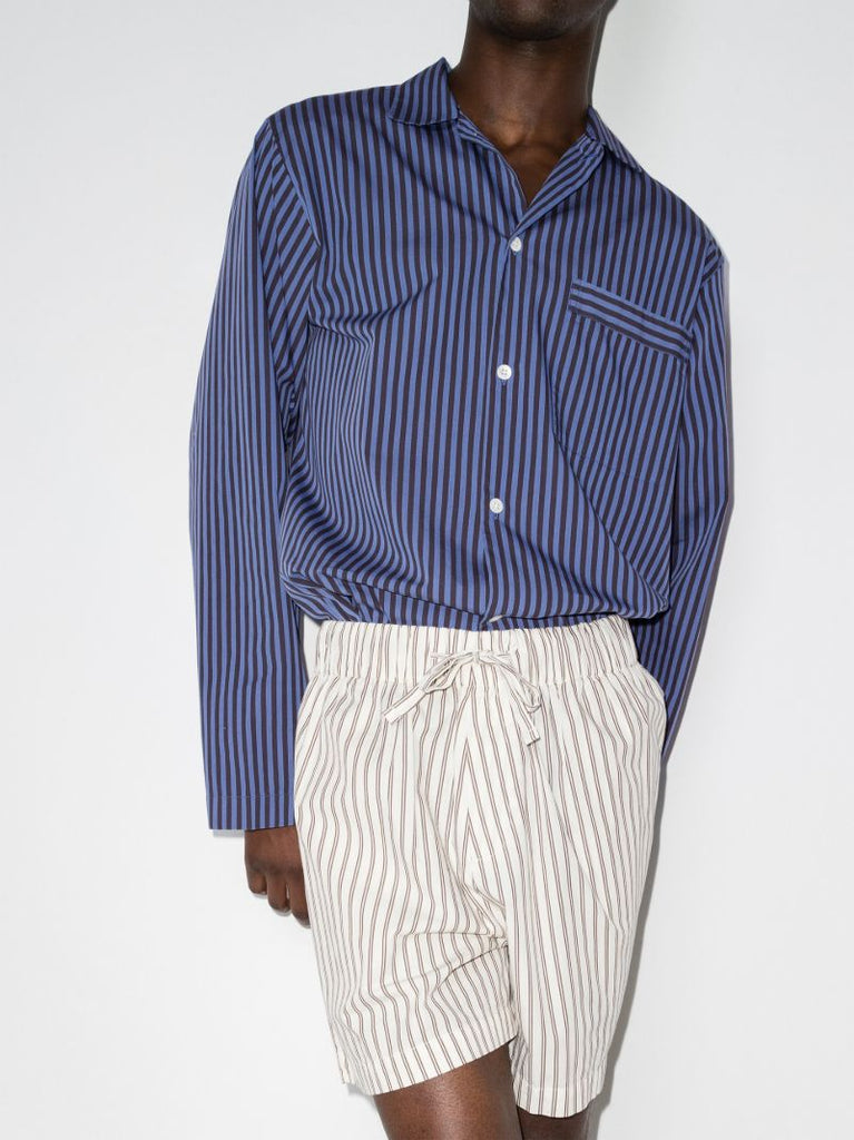 Navy Striped Pajama Shirt