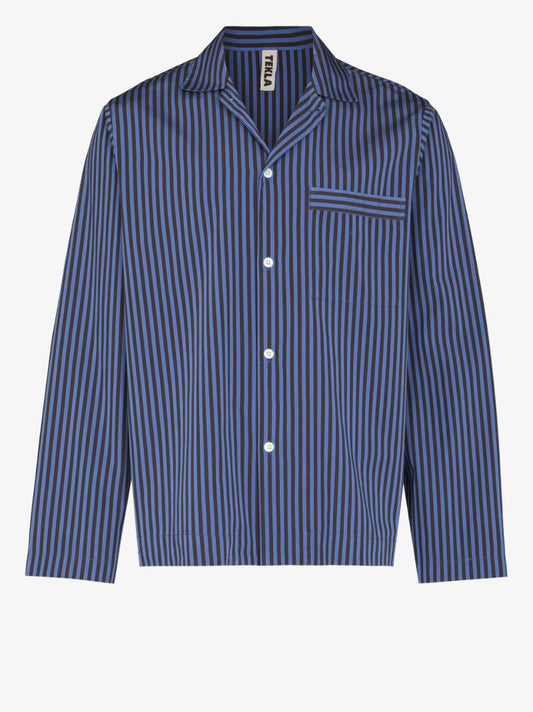 Navy Striped Pajama Shirt