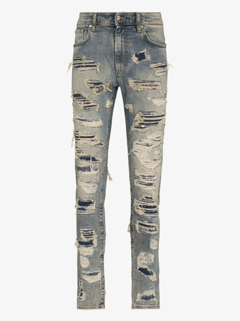 Distressed-finish Skinny Jeans