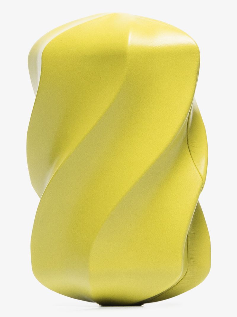 Green the Whirl Leather Clutch Bag