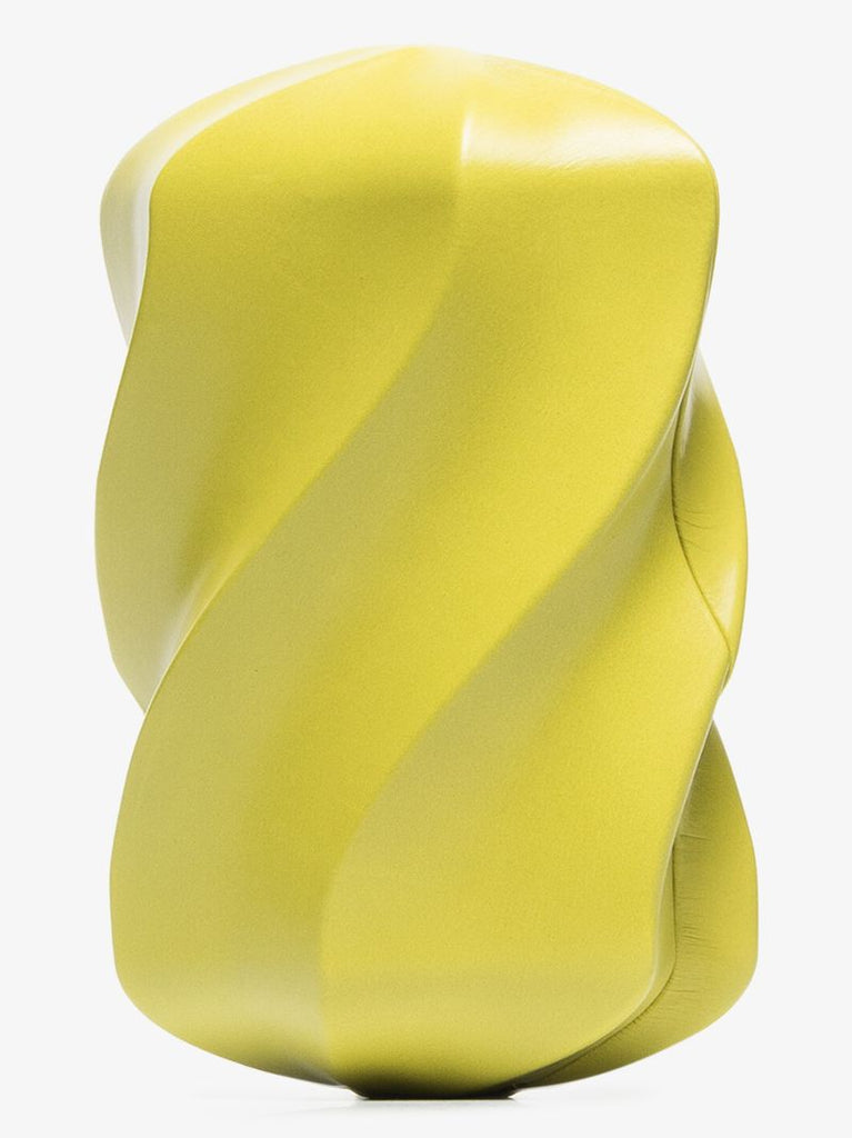 Green the Whirl Leather Clutch Bag