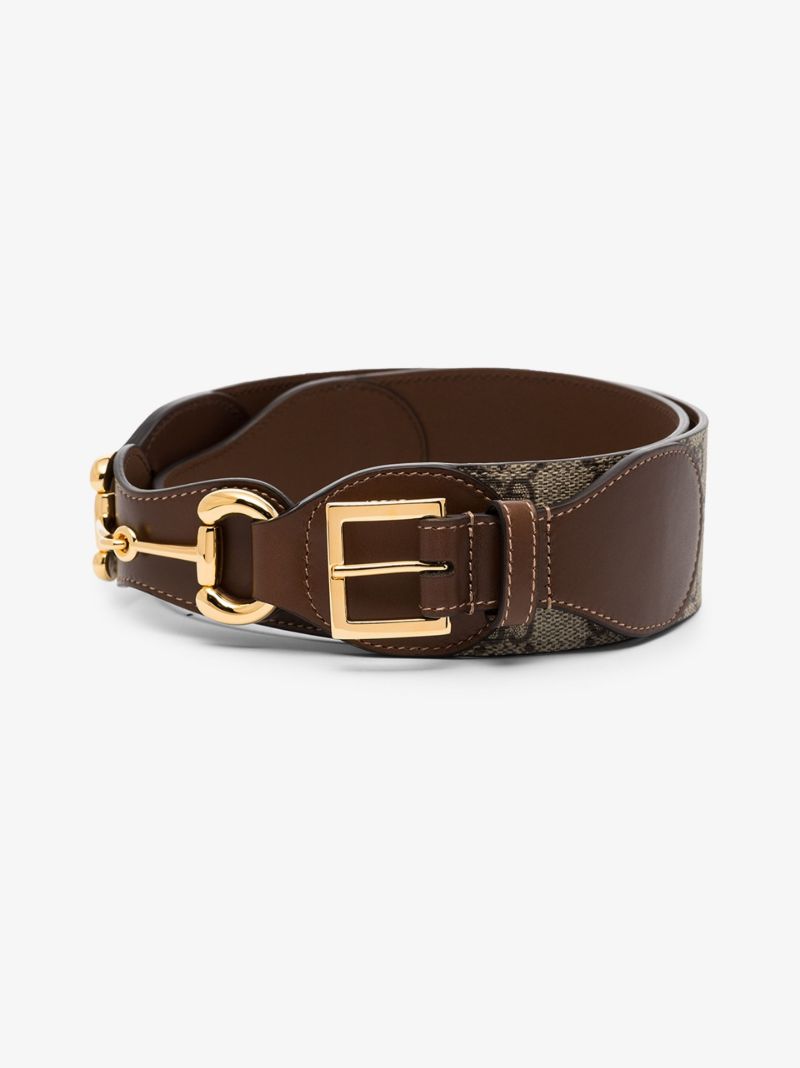 Brown Horsebit Gg Supreme Belt