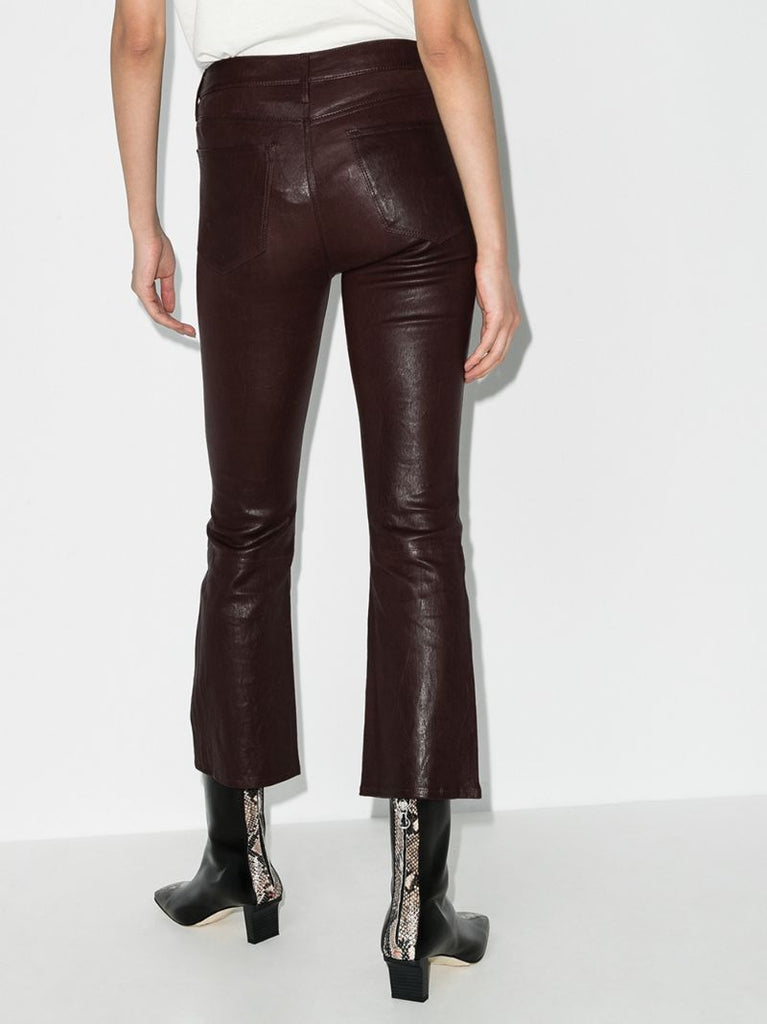 Le Crop Flared Leather Trousers