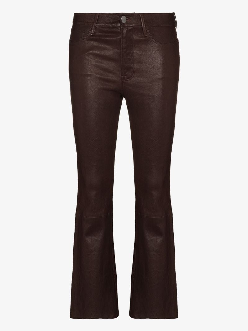 Le Crop Flared Leather Trousers
