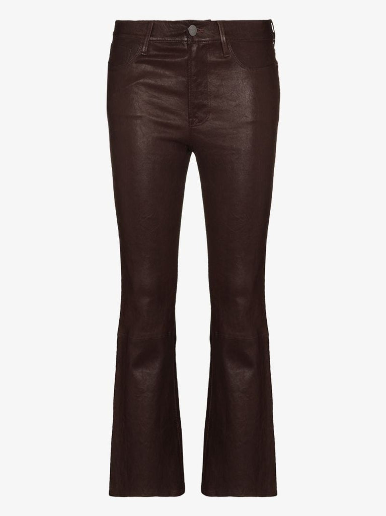 Le Crop Flared Leather Trousers