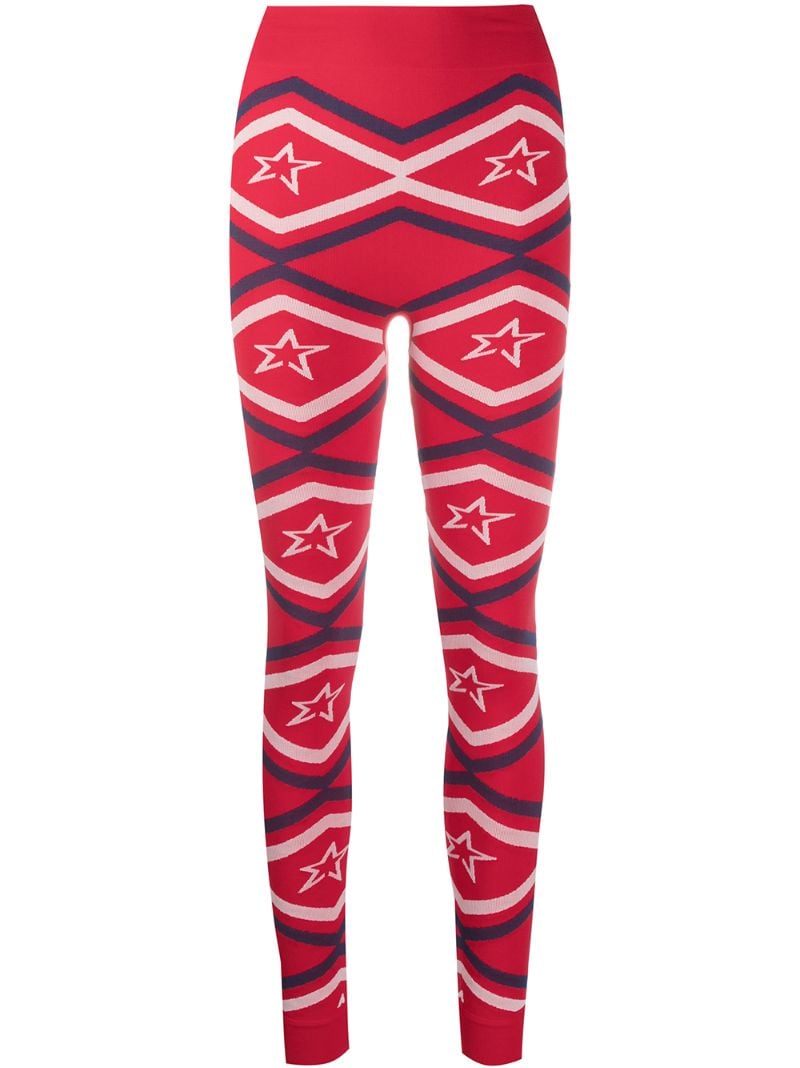 Red Star Print Leggings