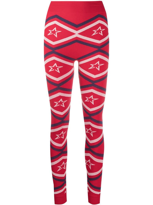 Red Star Print Leggings