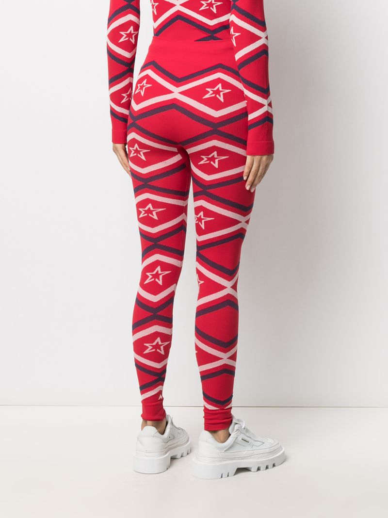 Red Star Print Leggings