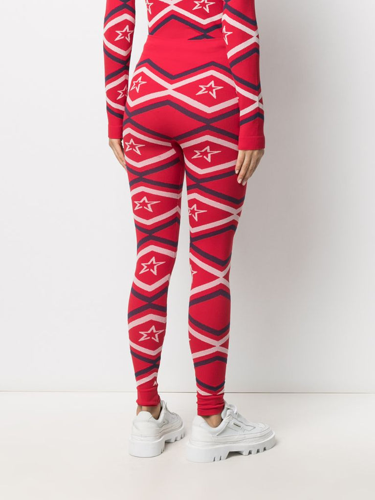 Red Star Print Leggings
