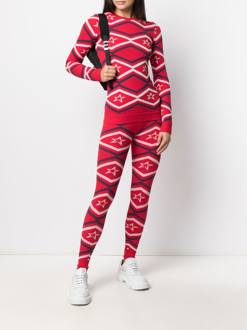 Red Star Print Leggings
